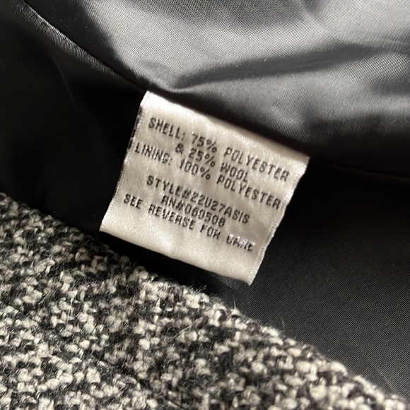 Kaity Grey Wool Blend Babydoll Coat with Velvet Buttons and Bow size XL - Picture 9 of 9